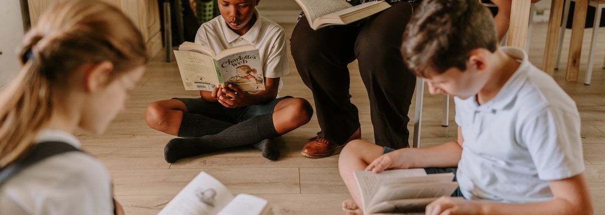 Children reading together
